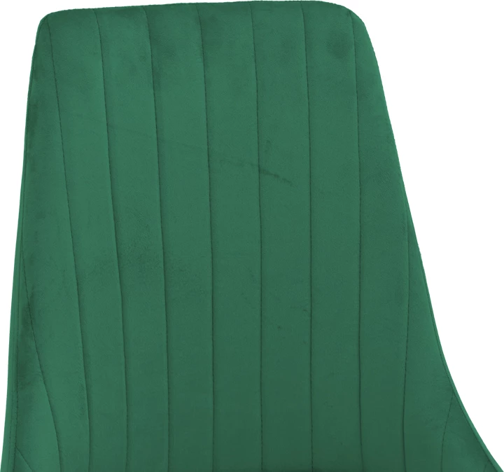 Set 2 karriga Azori, kadife e gjelbër, këmbë metalike natyrale, 49x55x85cm