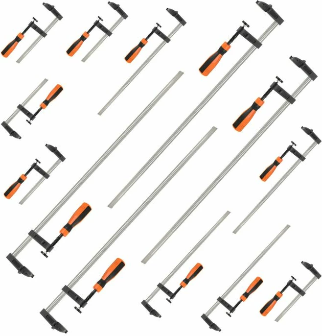 Set kllampa F VonHaus 3500187, 13 copë (5x150mm, 4x300mm, 4x600mm), portokalli/zi