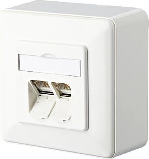 Prizë rrjeti METZ CONNECT BTR NETCOM 130C380002-I, 2x RJ-45, Cat 6a, e bardhë