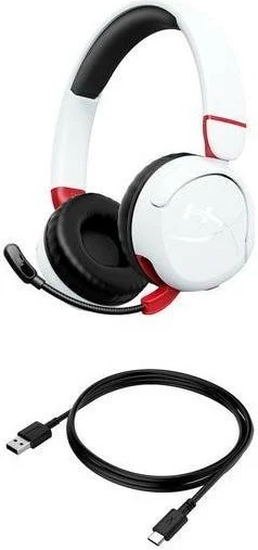 Kufje HyperX Cloud Mini Wireless, Bluetooth, mikrofon, bardhë