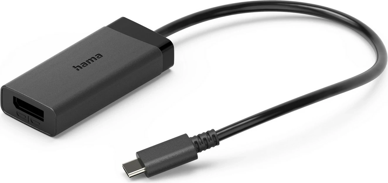 Adapter Hama USB-C në DisplayPort/HDMI 4K 60Hz, zi