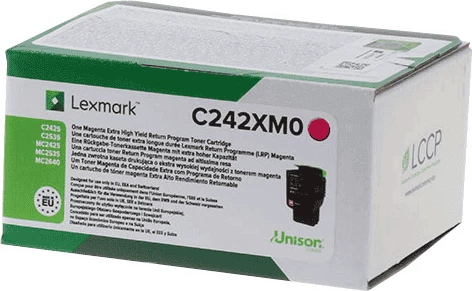 Toner, Lexmark C242XM0, rendiment rreth 3500 faqe, standard, magenta