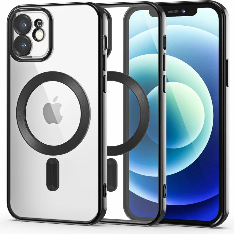 Mbështjellës Tech-Protect MagShine Line MagSafe për iPhone 12, i zi