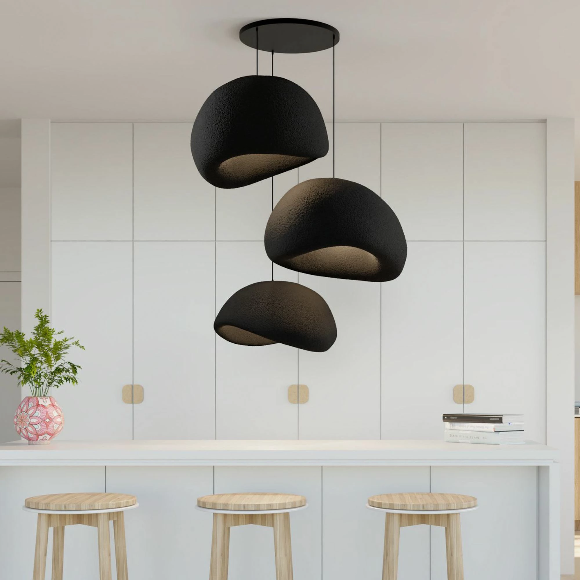 Llambë tavani Opviq, Wabi Sabi Kanso Beams, e zezë