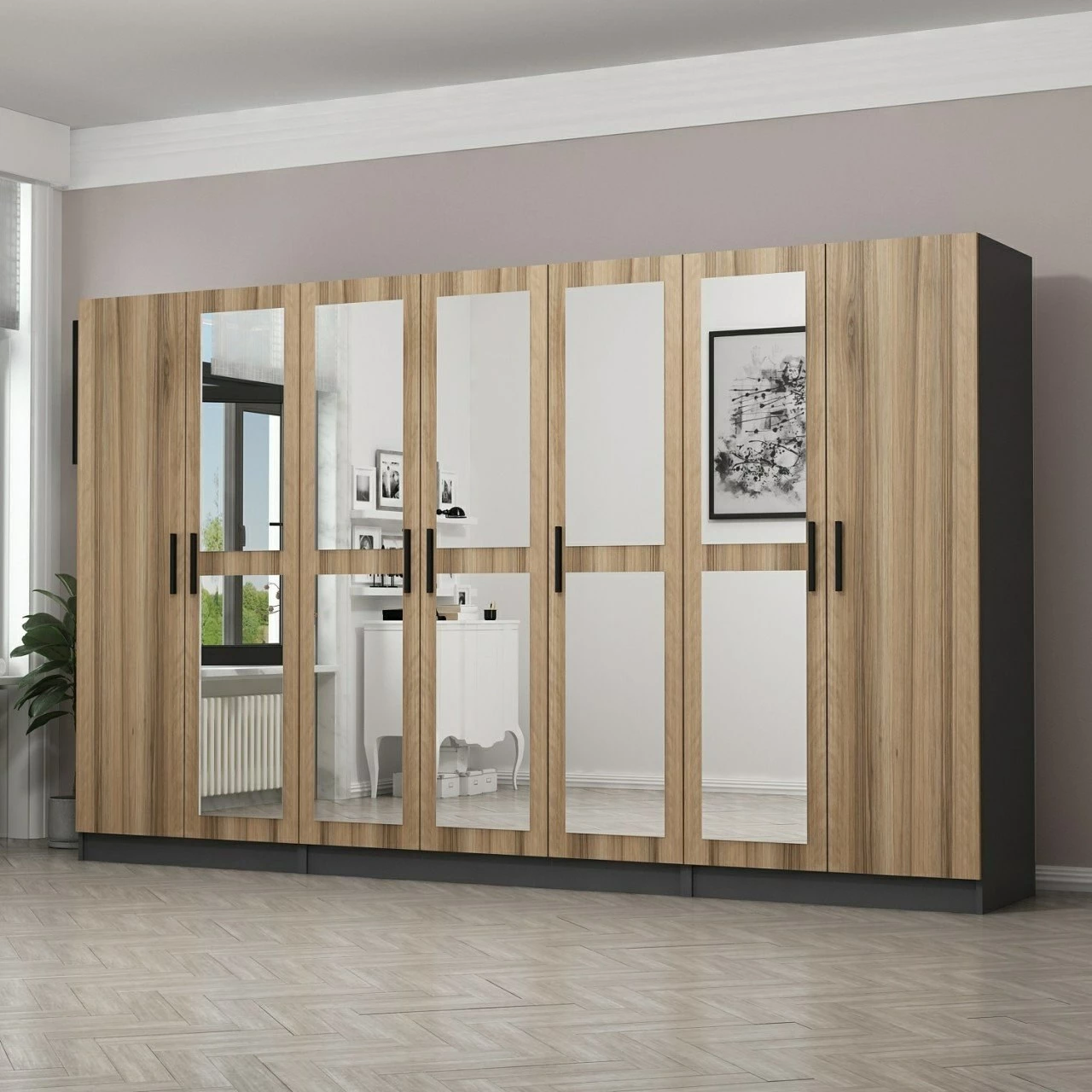 Dollap Skye Decor, ngjyrë antracit, 315x190x52cm