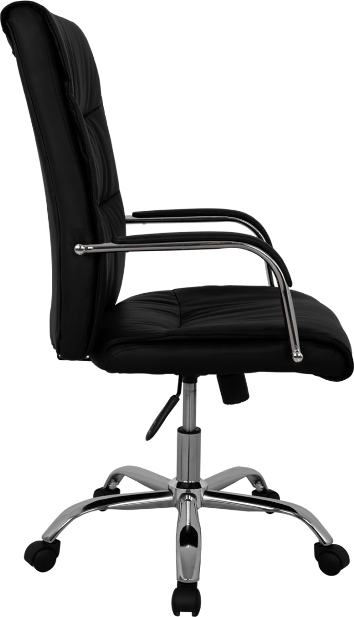 Karrige menaxheri për zyre, ngjyrë e zezë, bazë kromi, FH1044.11, 55.5x65x111 cm