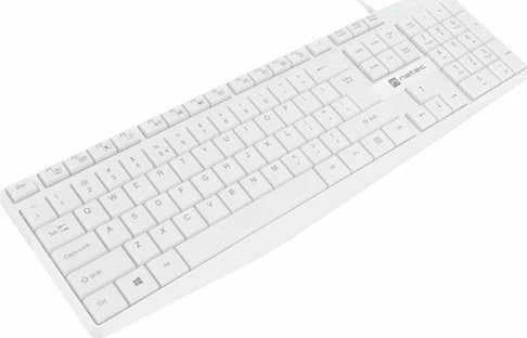 Tastierë Natec Nautilus Slim NKL-1951, me kabllo, layout US, me numpad, e bardhë