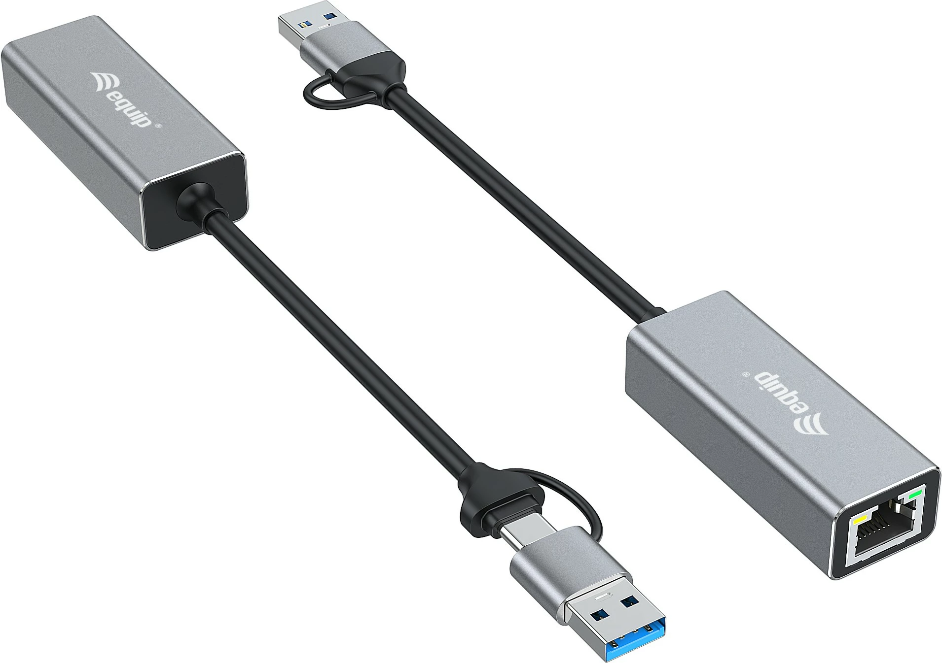 Adapter rrjeti USB-C në 2.5 Gigabit Ethernet Equip 133495, USB Type-A/USB Type-C, 2500 Mbit/s, hiri