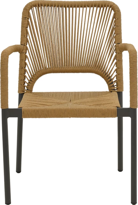 Karrige alumini Norture, e grumbullueshme, kornizë antracit, ratan natyral, 57x61x85cm