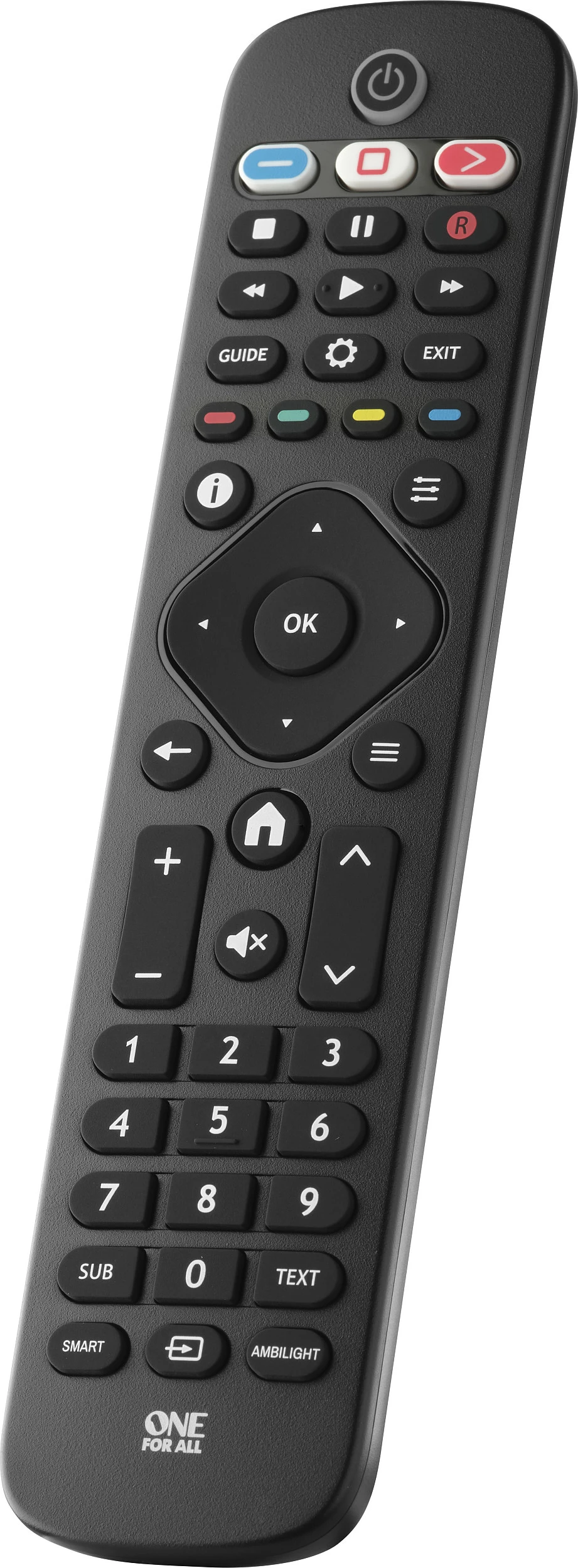 Telekomandë zëvendësuese One For All për TV Philips, IR, me butona, e zezë
