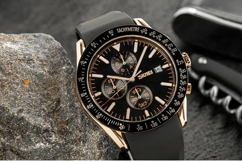 Orë dore për meshkuj Skmei, e zezë