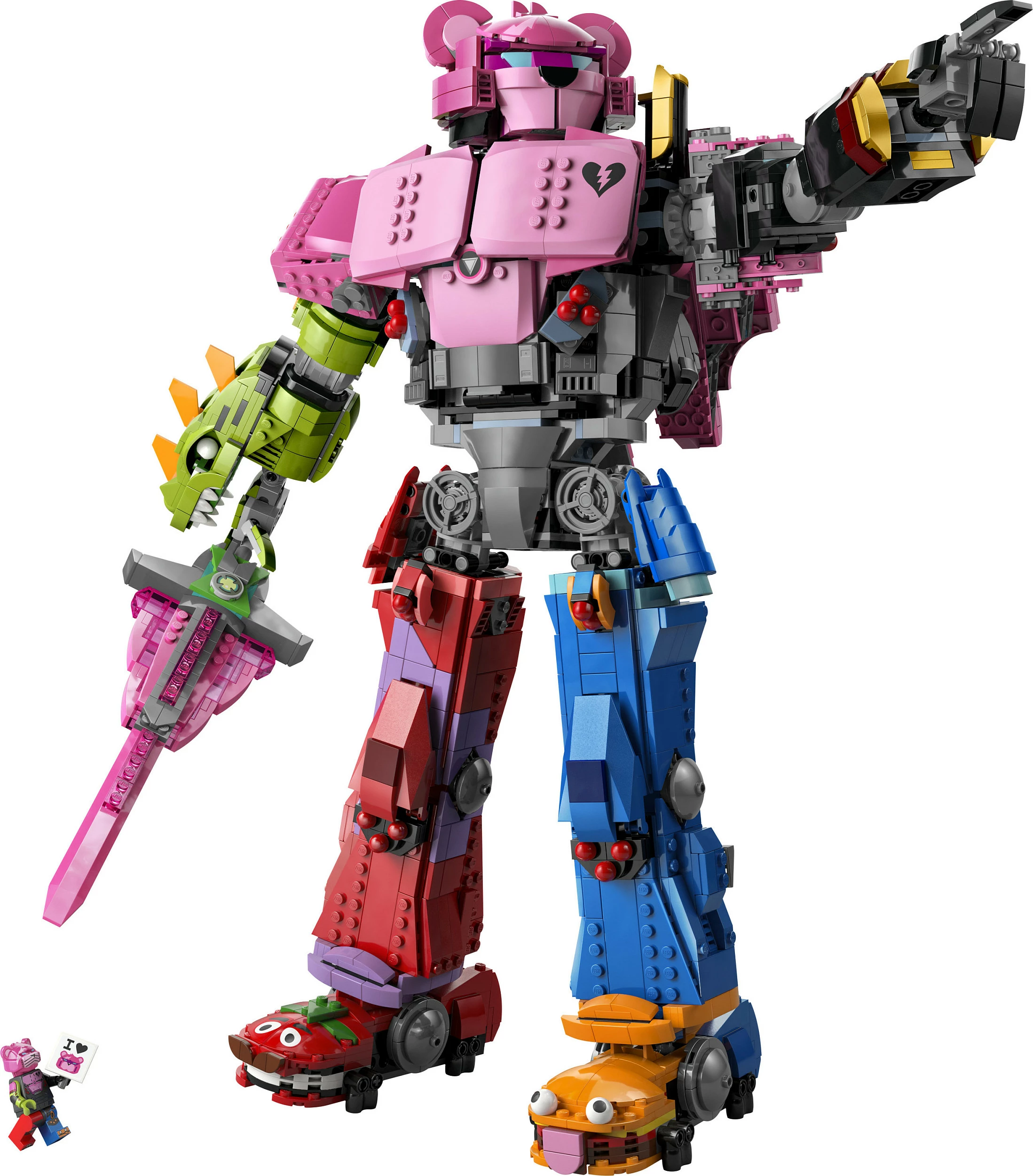 Set ndërtimi LEGO Fortnite Mecha Team Leader 77078, 2503 copë, figurë mech 45 cm, multikolor