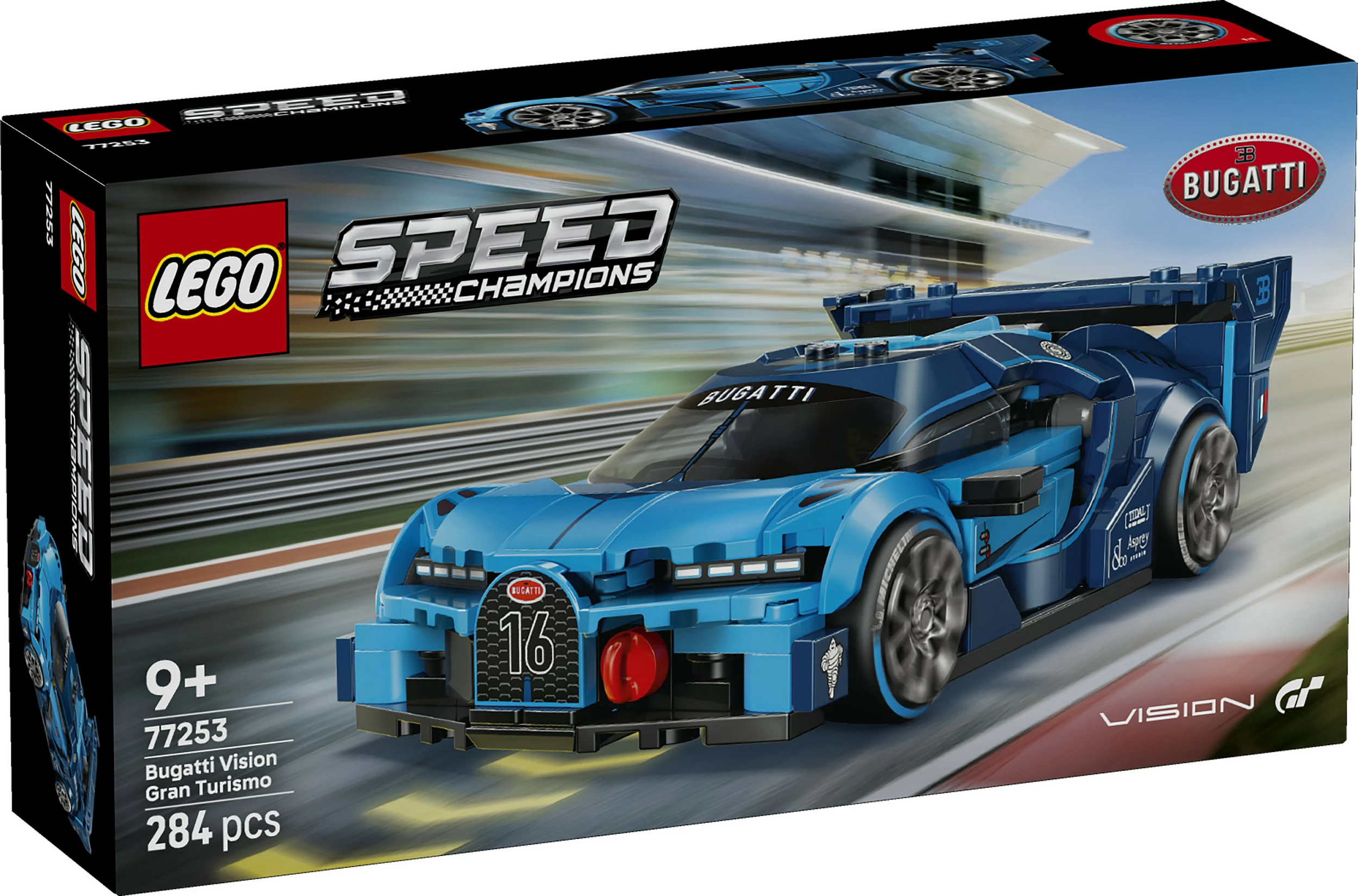 Set ndërtimi LEGO Speed Champions Bugatti Vision Gran Turismo 77253, 284 copë, 9+, kaltër