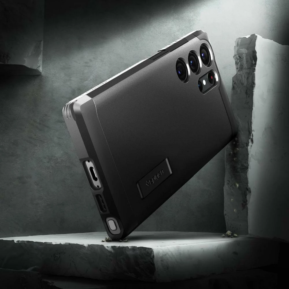 Mbështjellës Spigen Tough Armor për Samsung Galaxy S23 Ultra, i zi