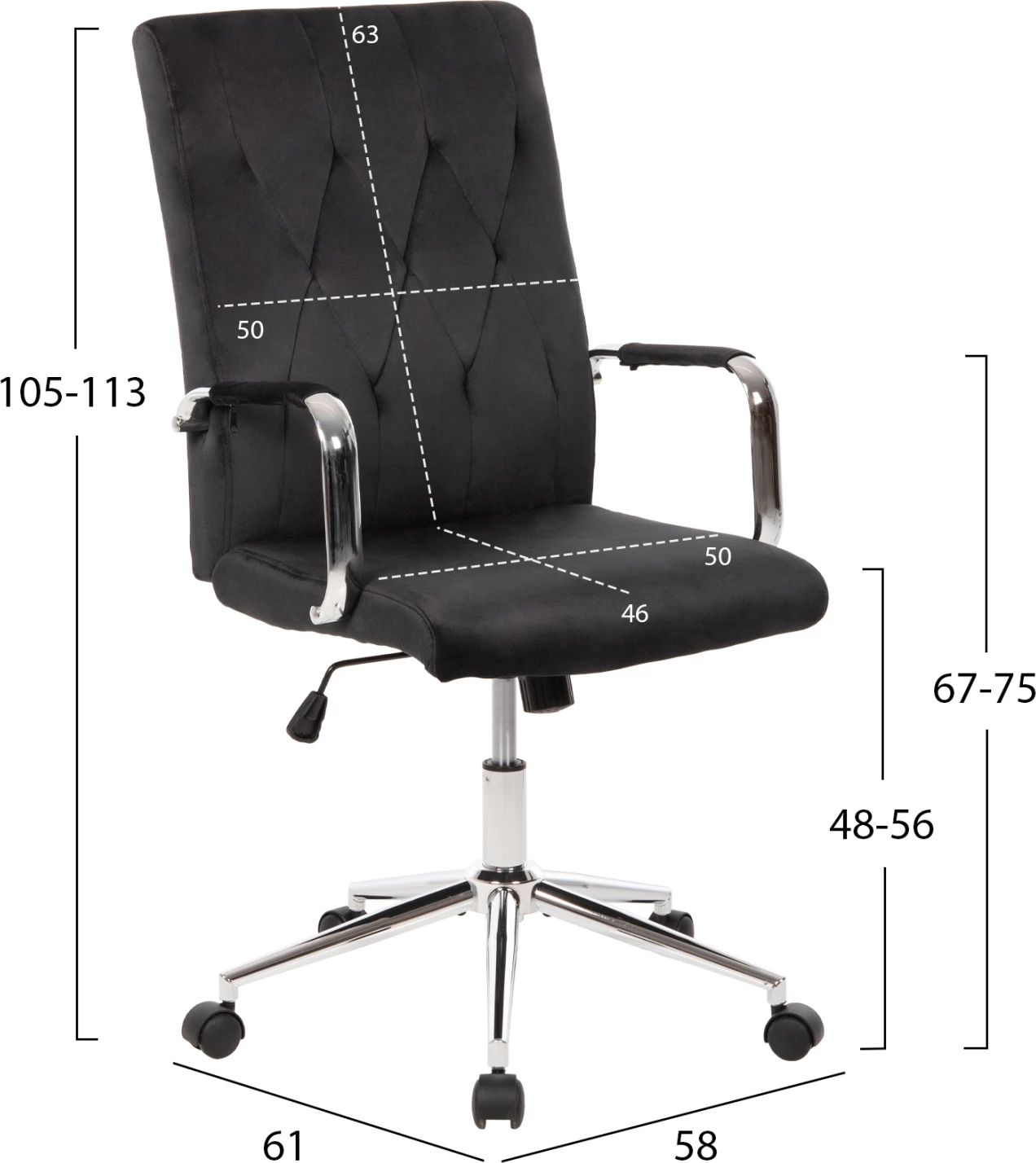 Karrige për zyre JOSEF FH1181.04, e zezë