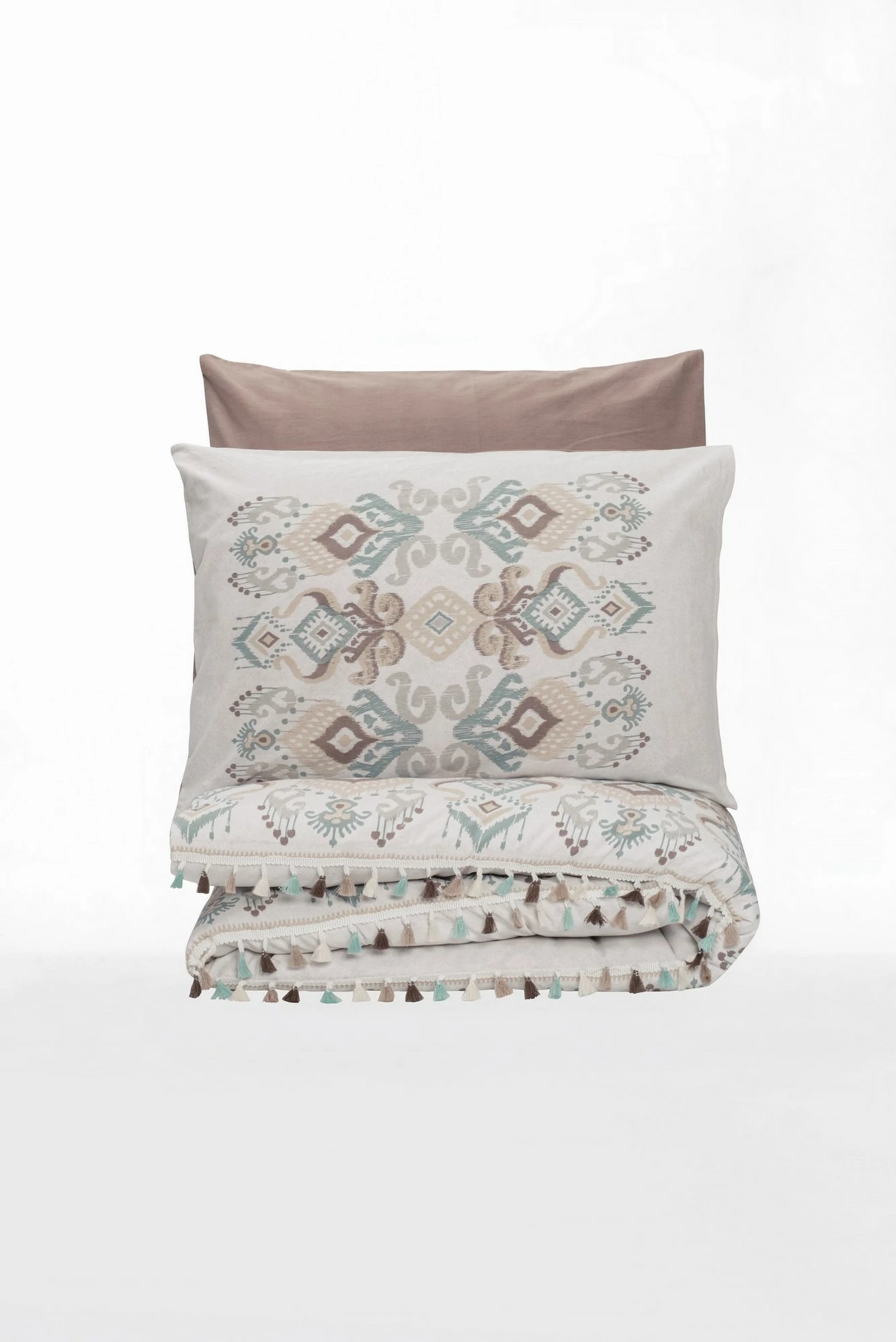 Set mbulesë për jorgan dopio, ngjyrë kafe dhe e bardhë, L'Essentiel Linge de Maison, Asilo