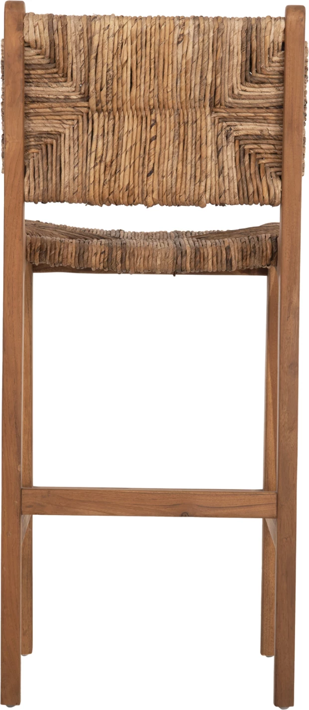Karrige për bar WALTER FH9841 dru teak natyral-rush matt 46x55x105Hcm.