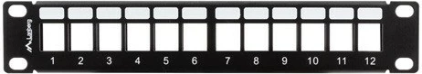 Panel patch Lanberg PPKS-9112-B, 12 porta, 1U, metal, gri