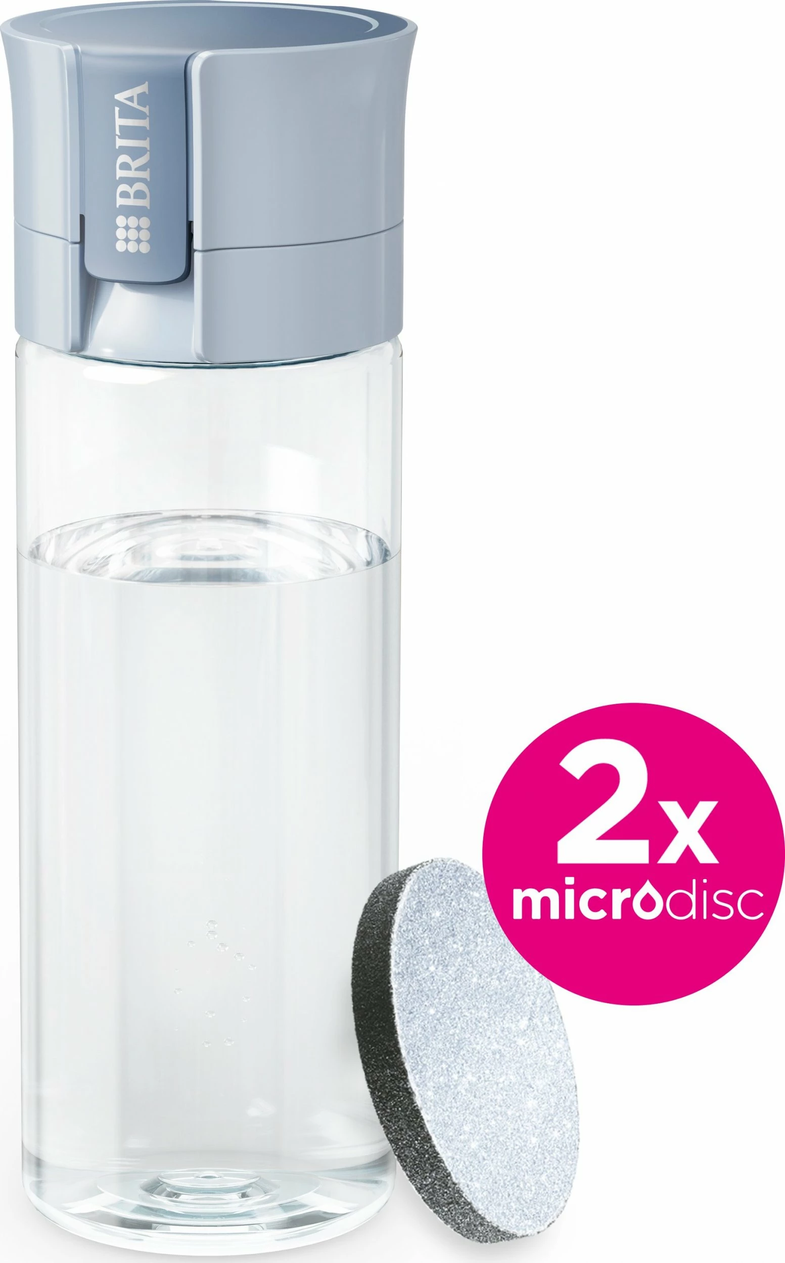 Shishe filtruese uji Brita Vital 600 ml, pastel blu, set me 2 MicroDisc filtra