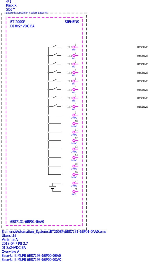 Modul hyrjesh digjitale Siemens SIMATIC ET 200SP 6ES7131-6BF01-0AA0, DI 8x24VDC, Basic, IP20