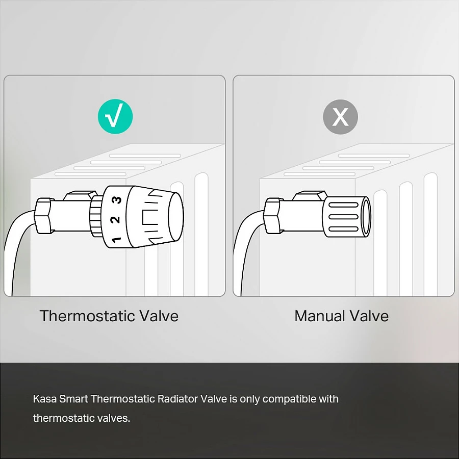 Valvul termostatike smart për radiator TP-Link Kasa, M30x1.5, 868 MHz, e bardhë