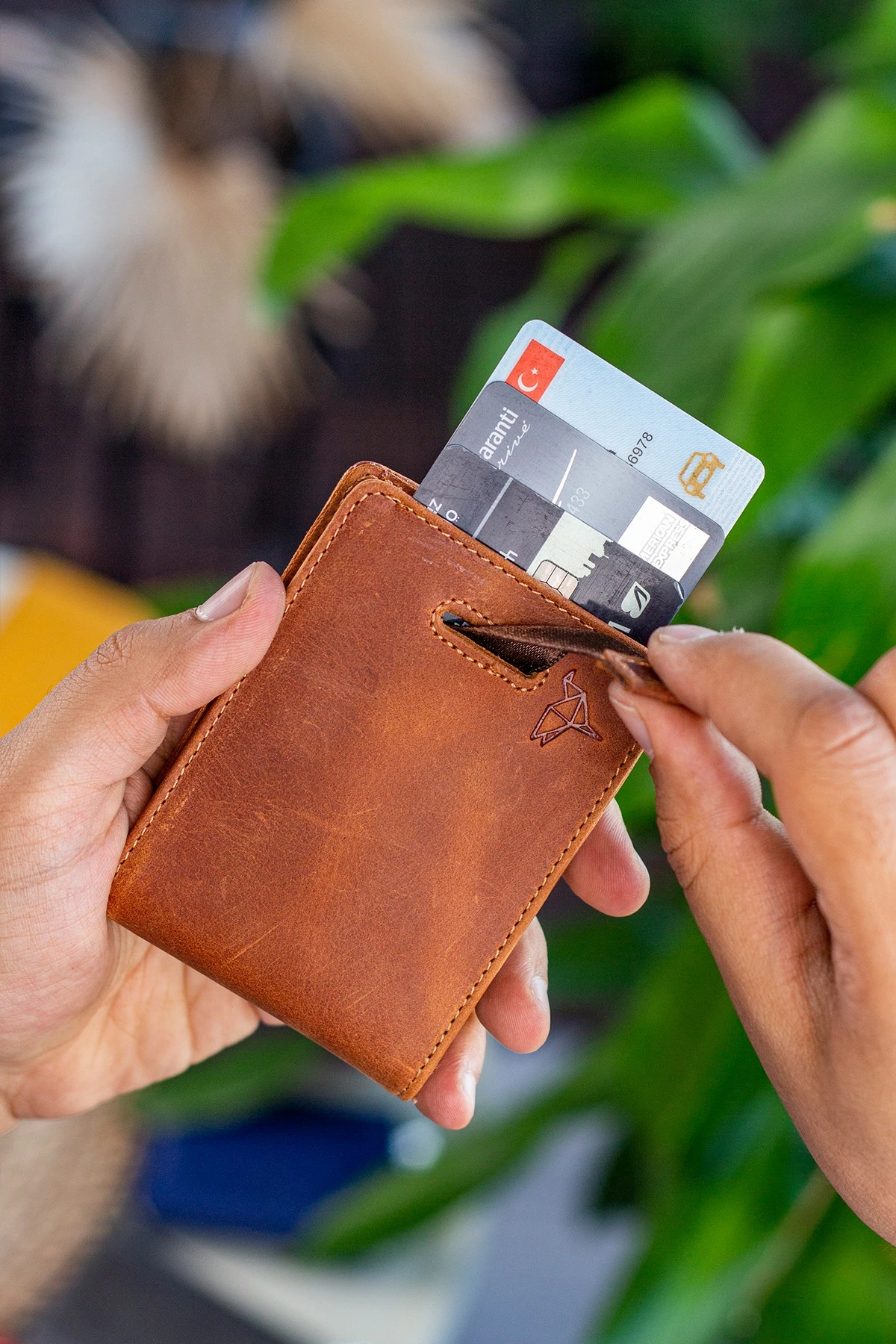 Portofol për meshkuj, lëkurë natyrale, ngjyrë tan, Celtic Crazy, Zoozie Bags