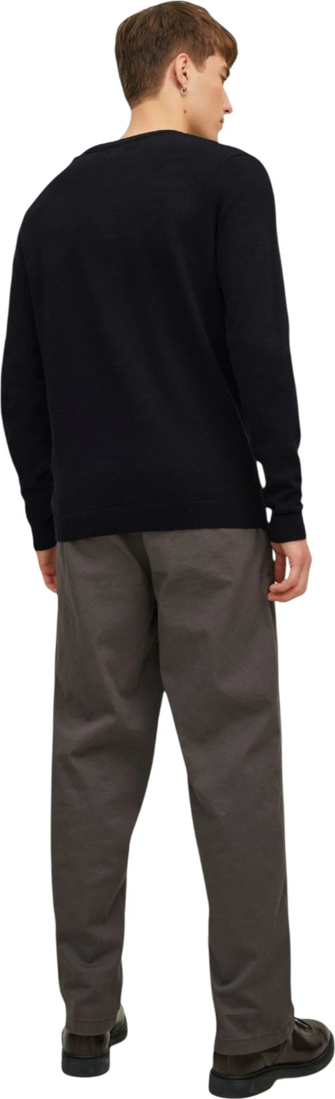 Xhemper për meshkuj Jack & Jones JJEBASIC Knit V-Neck NOOS, i zi [Madhësia: XS]