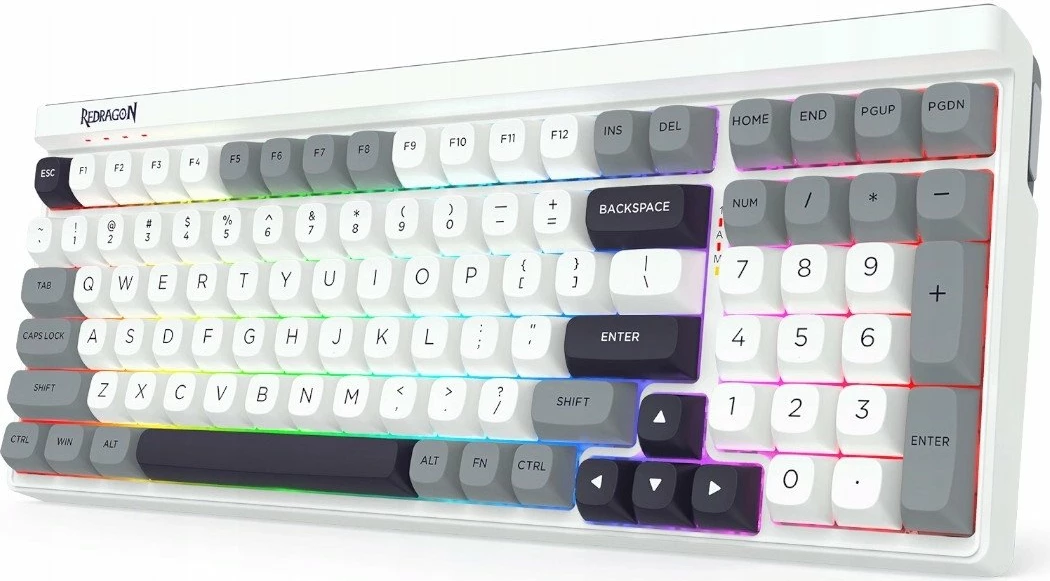 Tastierë mekanike gaming Redragon Garen Pro K656WGB-RGB-PRO 100% Wireless/Wired RGB 4000mAh (US layout), bardhë-hirtë