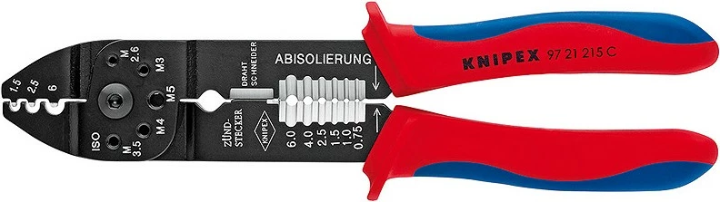 Darë diagonale Knipex 97 21 215 C, metal, dorezë plastike, 230mm, kuqe/kaltër