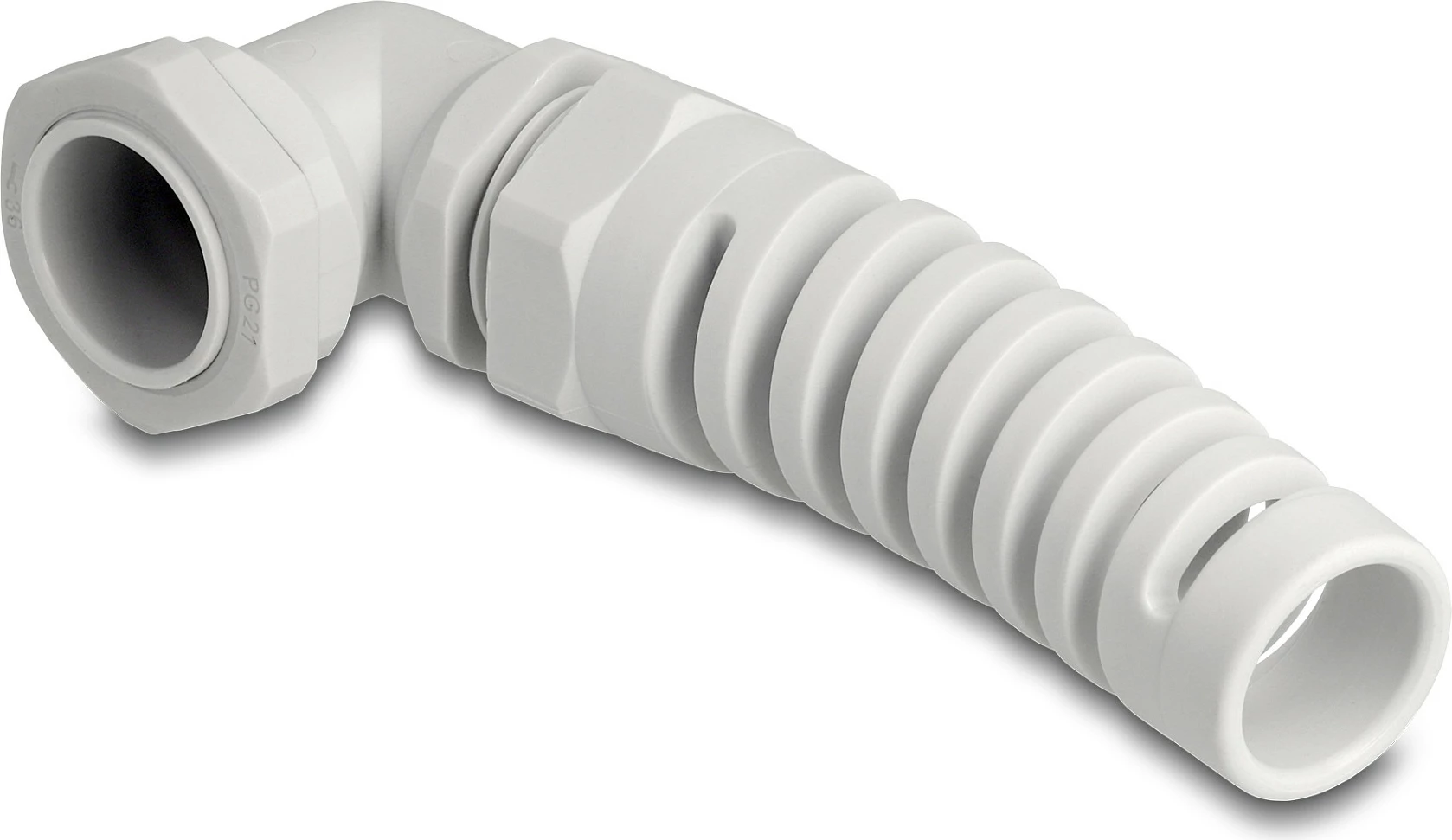 Kabelgland DeLOCK PG21 90°, IP68, për kabllo 13–18 mm, gri