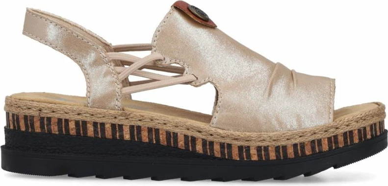 Sandale wedge për femra Rieker V7972-60, të arta