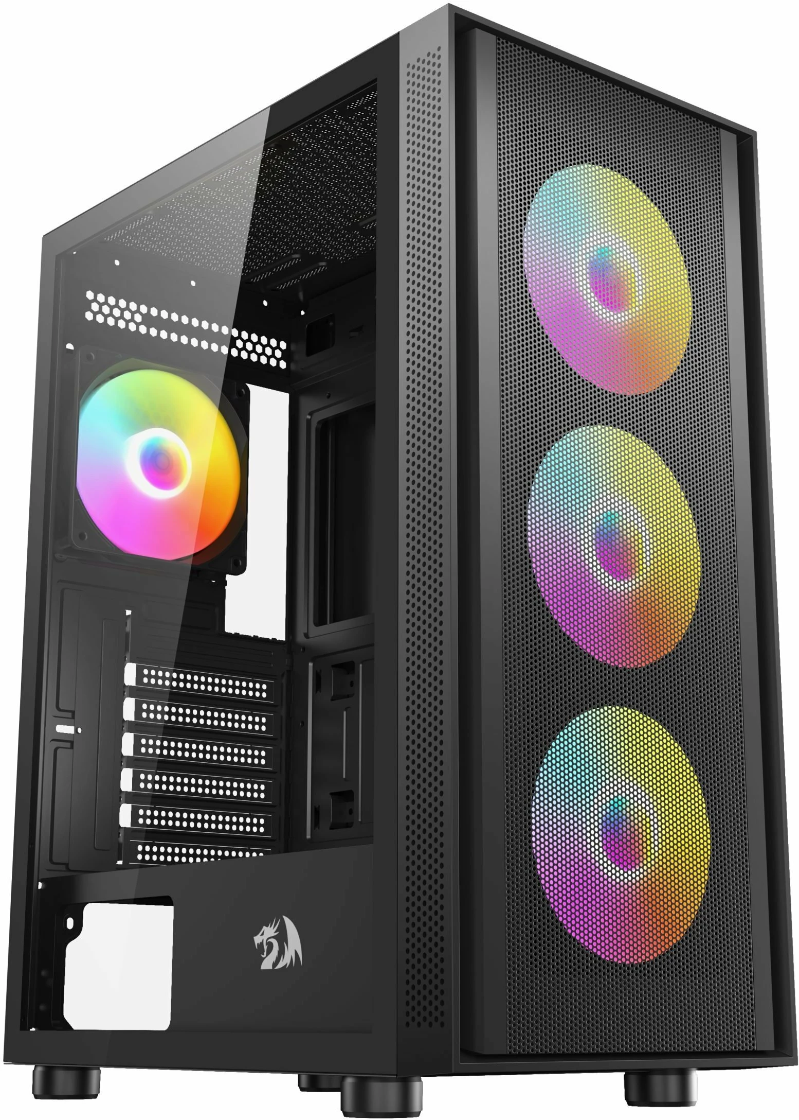 Kasë Redragon Spark GC-621-4F Midi Tower ATX 4x RGB fan USB-C pa PSU, e zezë