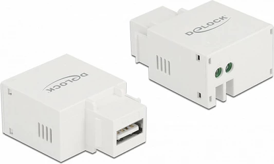 Modul keystone DeLOCK USB-A port karikimi 2.1A, i bardhë