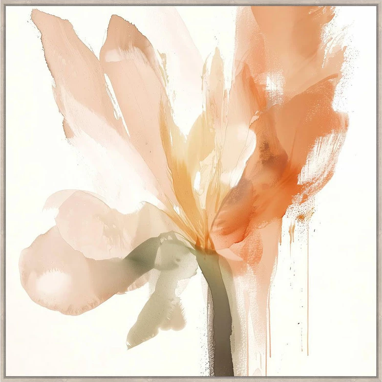Pikturë dekorative CALANDIUM.A me kornizë, kanavacë, ngjyrë bezhë dhe shumëngjyrëshe, 80x80x4cm