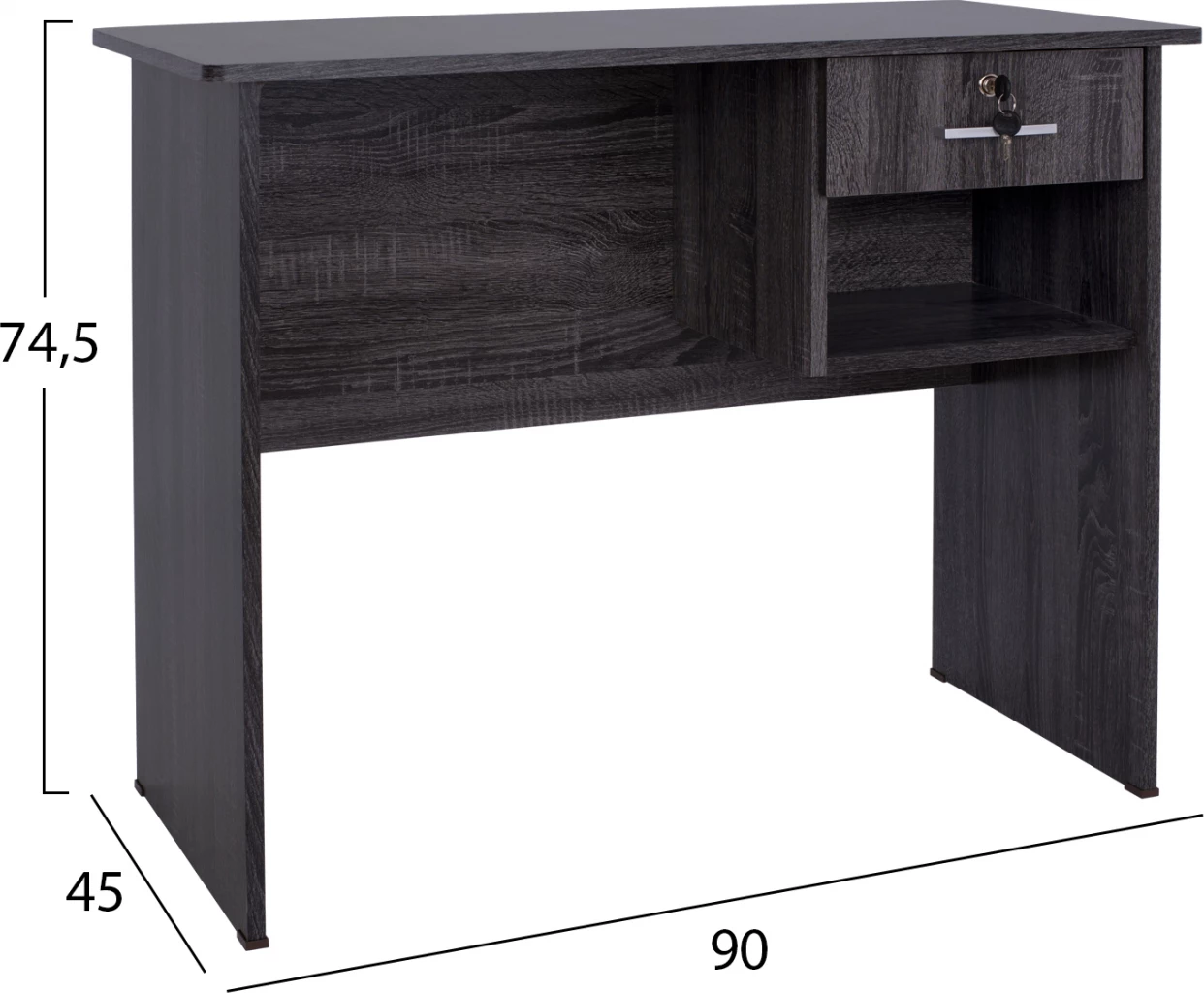 Zyrë melamine me sirtar FH2283.01 ngjyrë gri 90x45x74.5