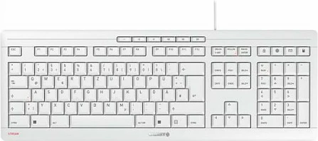 Tastierë Cherry STREAM, USB, full-size, QWERTZ (HU), e bardhë