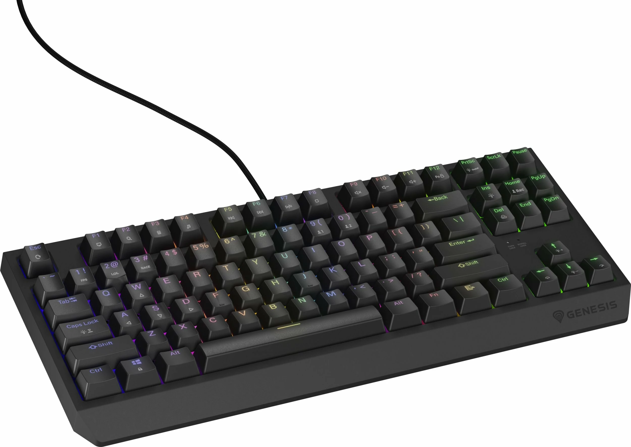 Tastierë mekanike gaming GENESIS Thor 230 TKL NKG-2079, Outemu Brown, RGB, USB, US layout, 80% TKL, e zezë