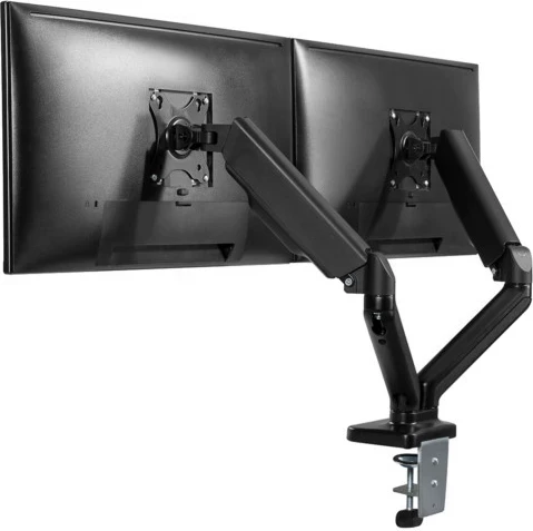 Mbajtës për dy monitorë UVI Dual Gas Spring VESA UVIDVGSDM 17–32\", 2x9 kg, montim në tavolinë, zi