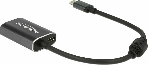 Adapter DeLOCK 62990 USB-C në DisplayPort, 4K 4096x2160, Power Delivery, Gri