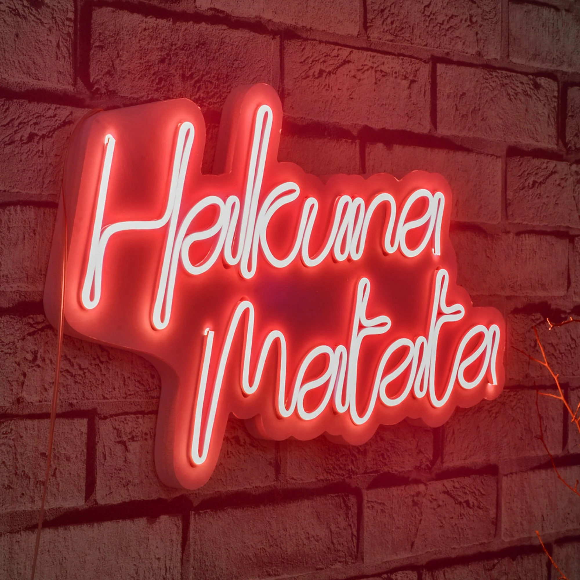 Dritë dekorative murale LED, plastikë, Hakuna Matata, e kuqe