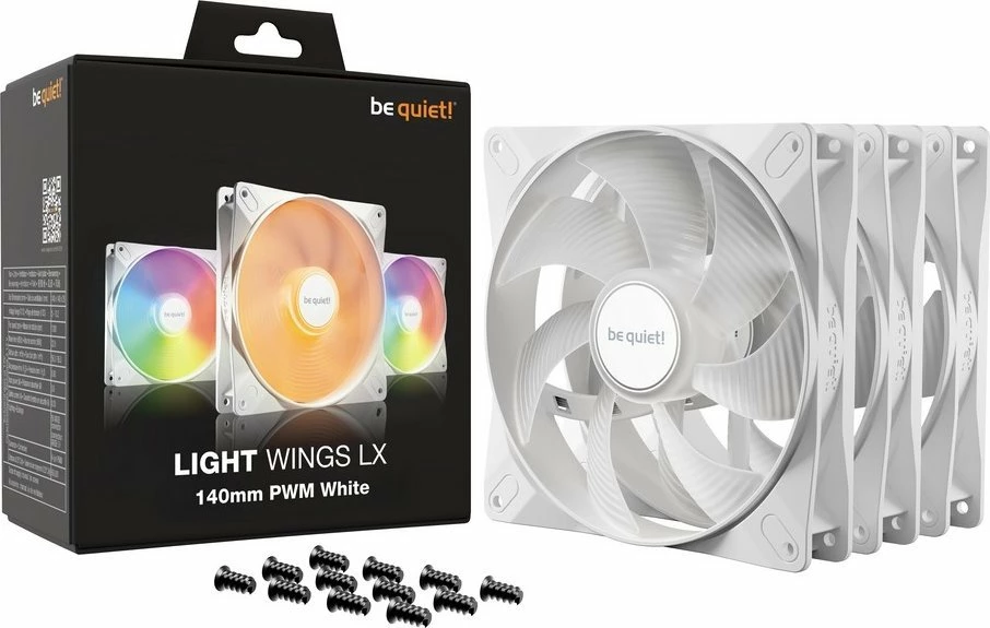 Ventilator PC be quiet! Light Wings LX 140mm PWM ARGB BL128, paketë 3 copë, bardhë