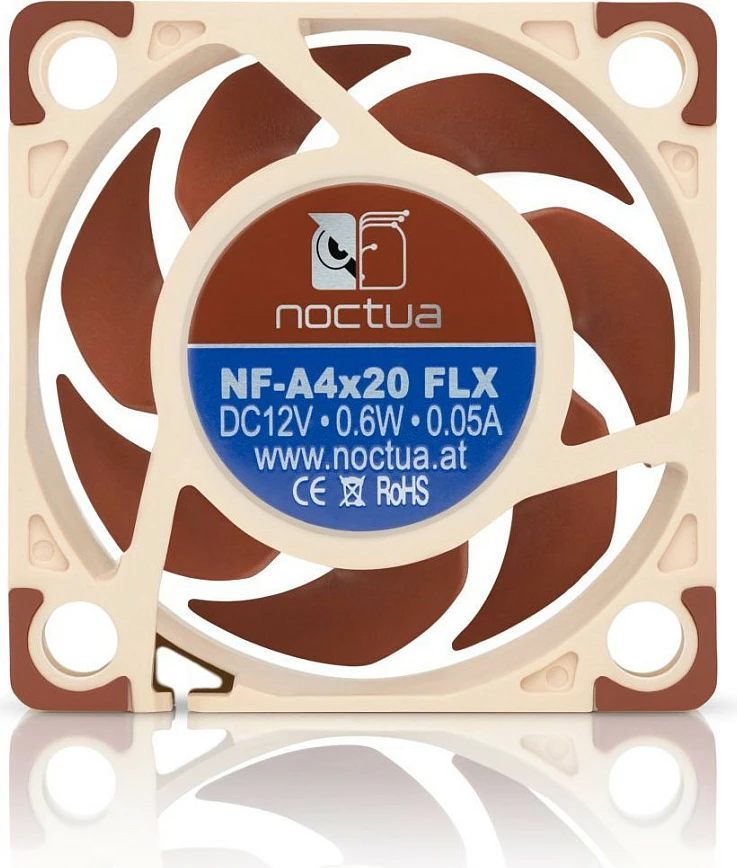 Ventilator kase Noctua NF-A4x20 FLX, 40x20mm, 3-pin, 12V, 3700-5000 RPM, Bezhë/Kafe