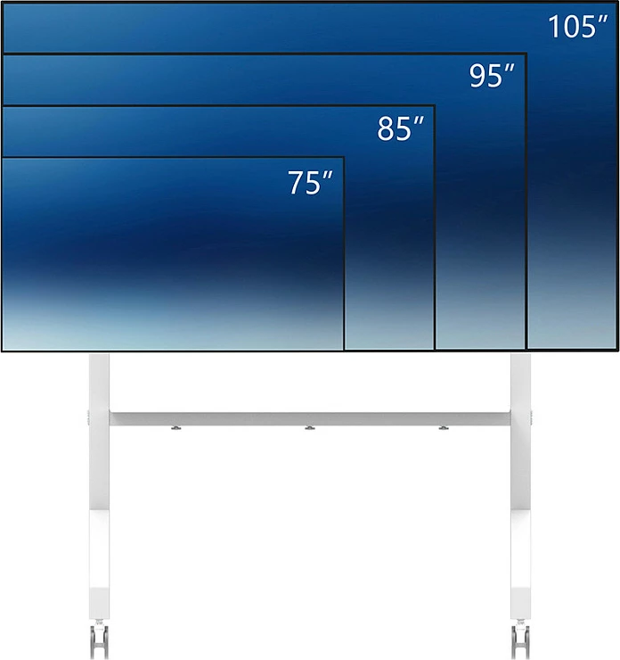 Karrocë multimedia Neomounts FL50-575WH1 MOVE Go XL, për ekran 65"+, VESA, 125 kg, e bardhë