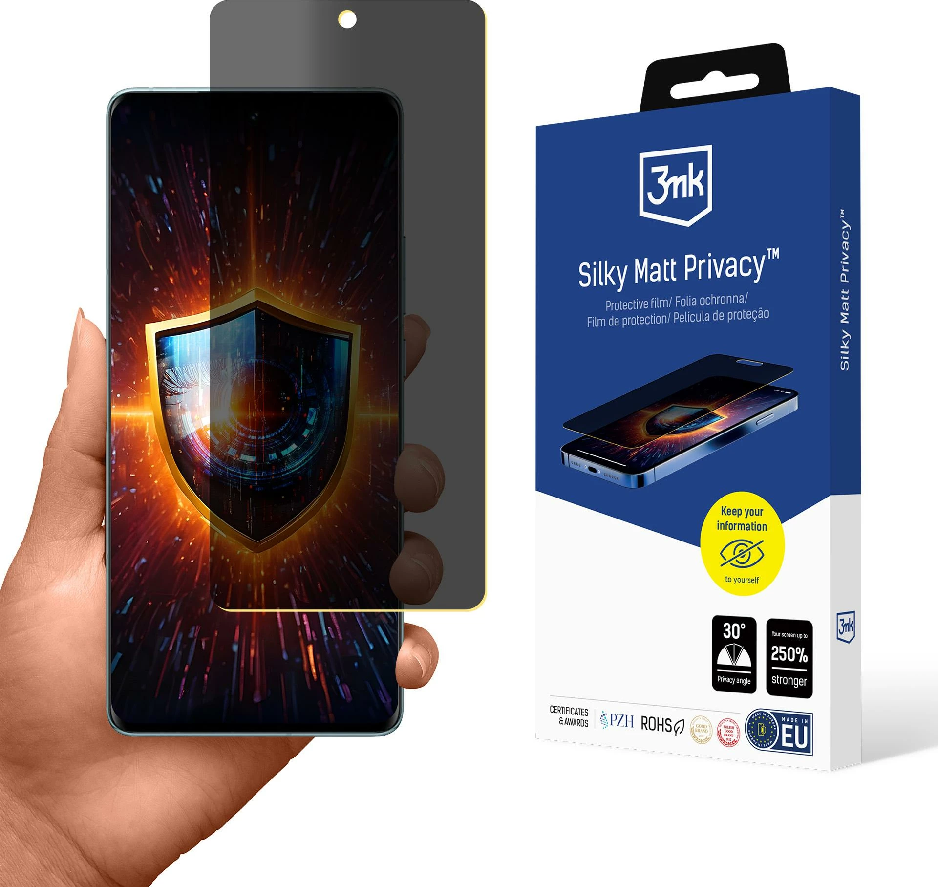 Mbështjellës ekrani 3mk Silky Matt Privacy për Vivo X100 Pro, mat, me funksion privatësie