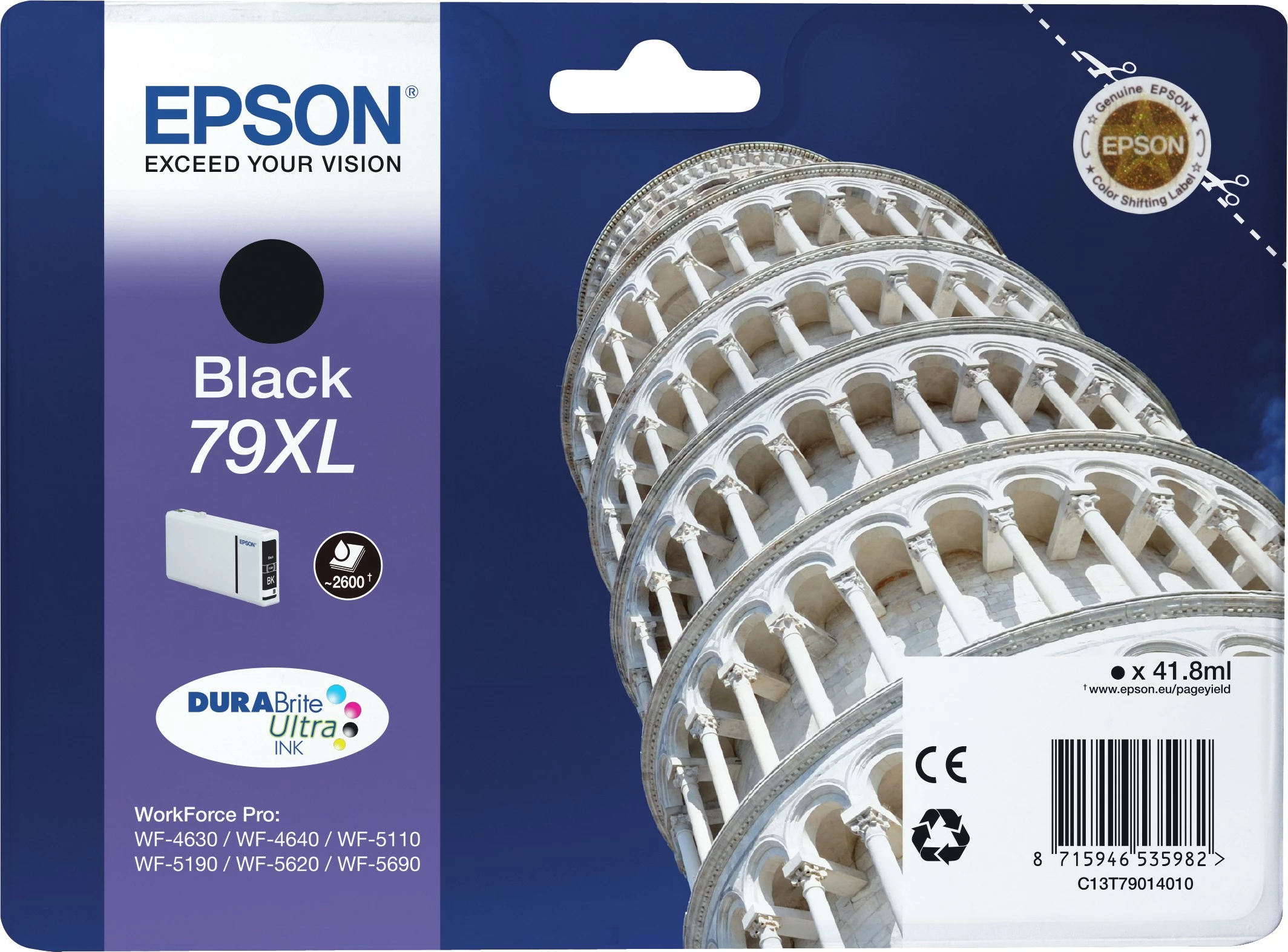 Toner Epson Tower of Pisa 79XL DURABrite Ultra, High Yield, e zezë