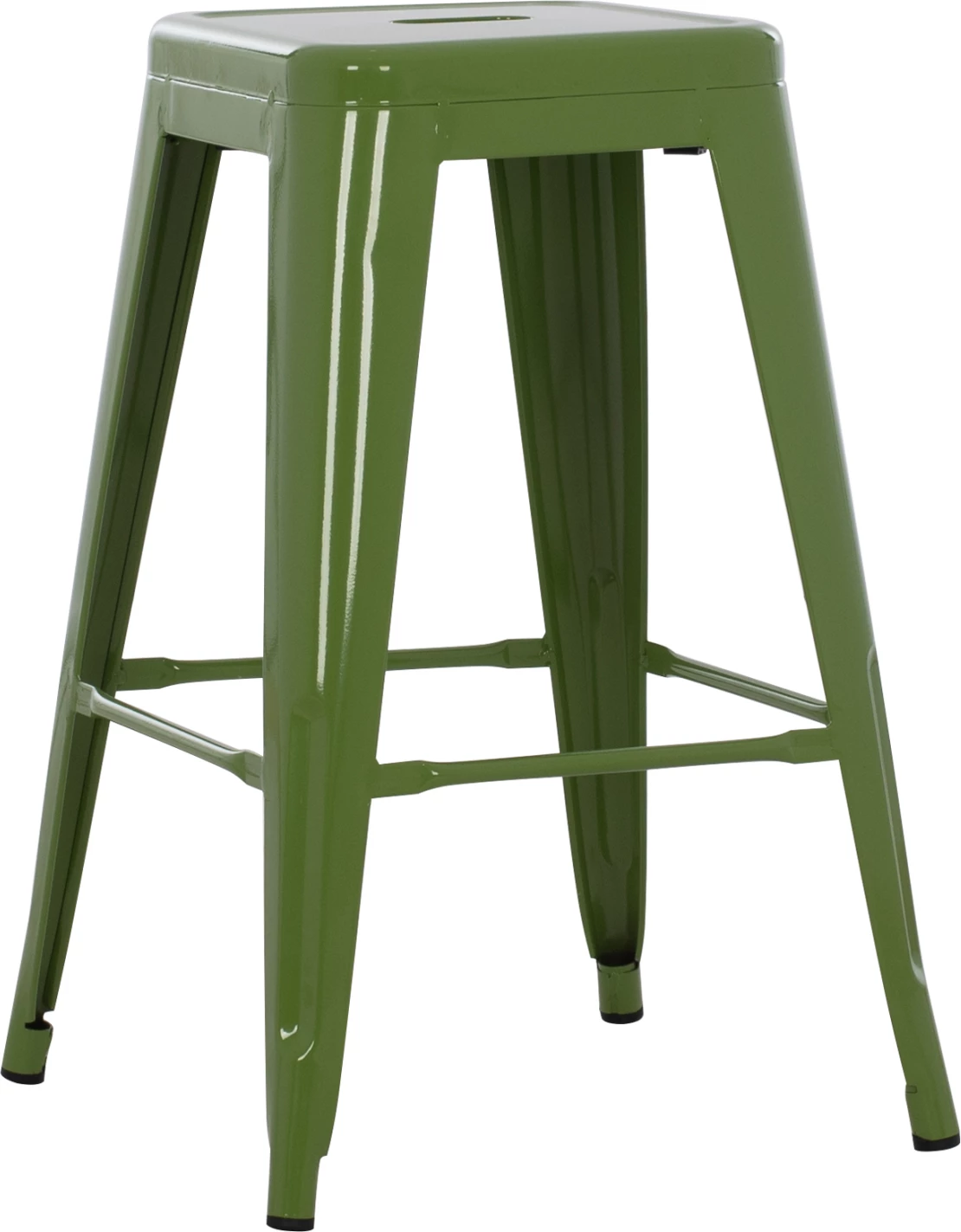 Karrige për bar mesatare MELITA FH8573.53 metalike ngjyrë ulliri e çelët 43x43x67Hcm.