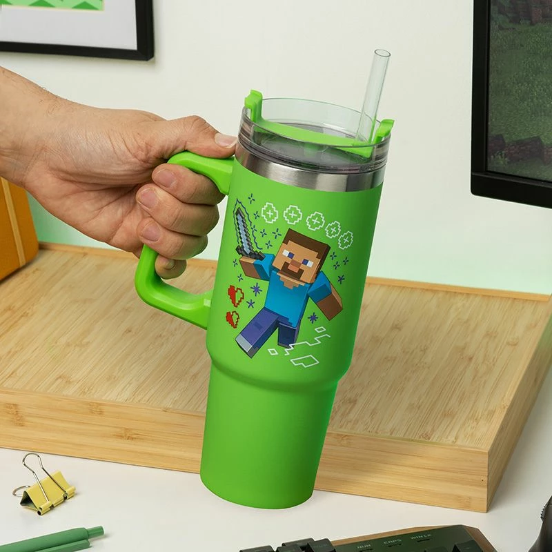 Gotë termike udhëtimi XL Paladone Minecraft Multiway 900 ml, e gjelbër