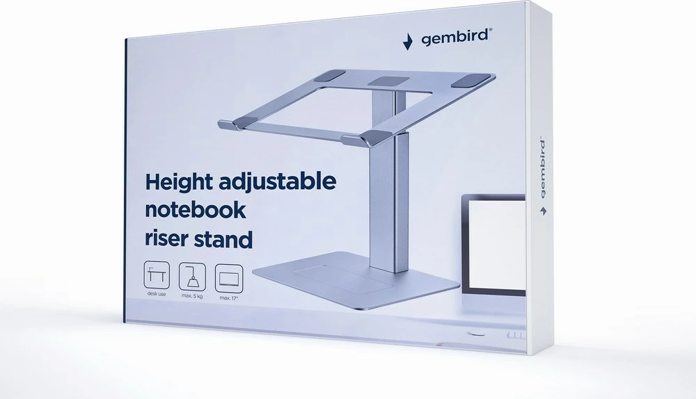 Stenda për laptop GEMBIRD, NBS-D1-02, argjendtë