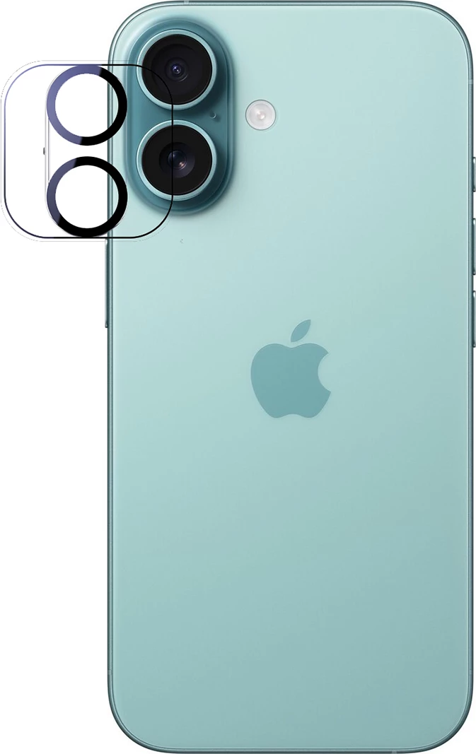 Xham mbrojtës kamerë Joyroom JR-16LJ2 Gemstone Version për iPhone 16/16 Plus, transparent me unazë të zezë