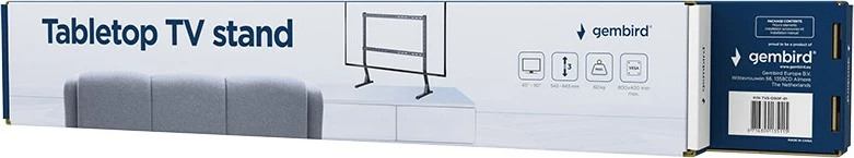 Mbajtëse tavoline për TV Gembird TVS-D90F-01, 45-90", e zezë